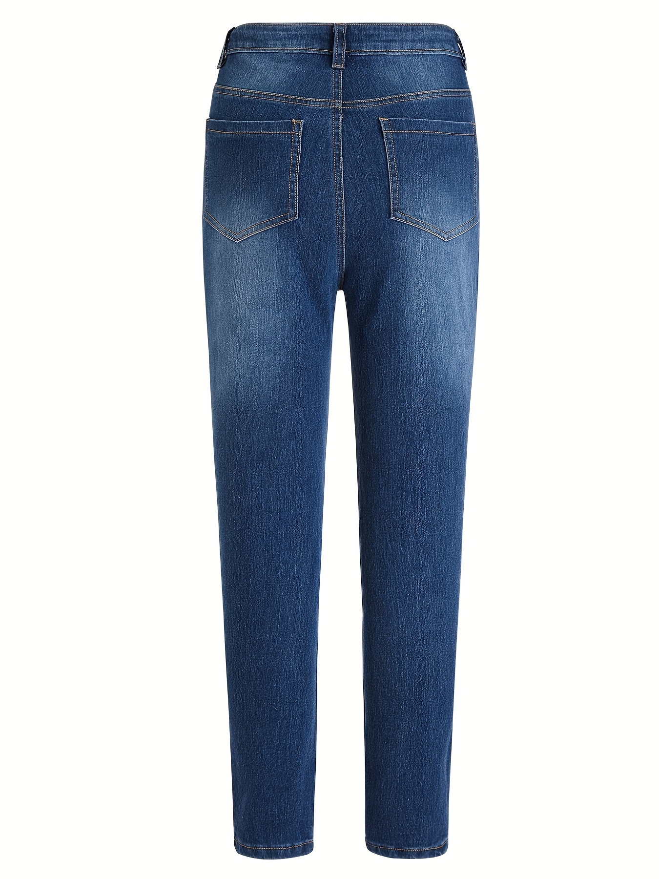 Dark Blue Versatile Skinny Jeans, Slim Fit High Stretch Slant Pockets Tight  Jeans, Women's Denim Jeans & Clothing