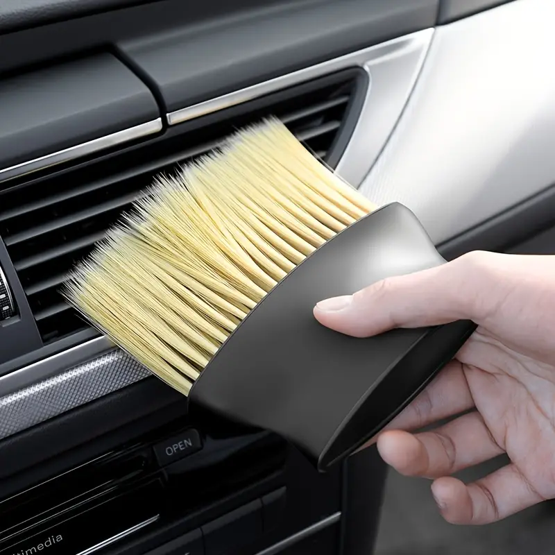 Car Detailing Brushes Long Hair Wide Handle Brushes Auto - Temu