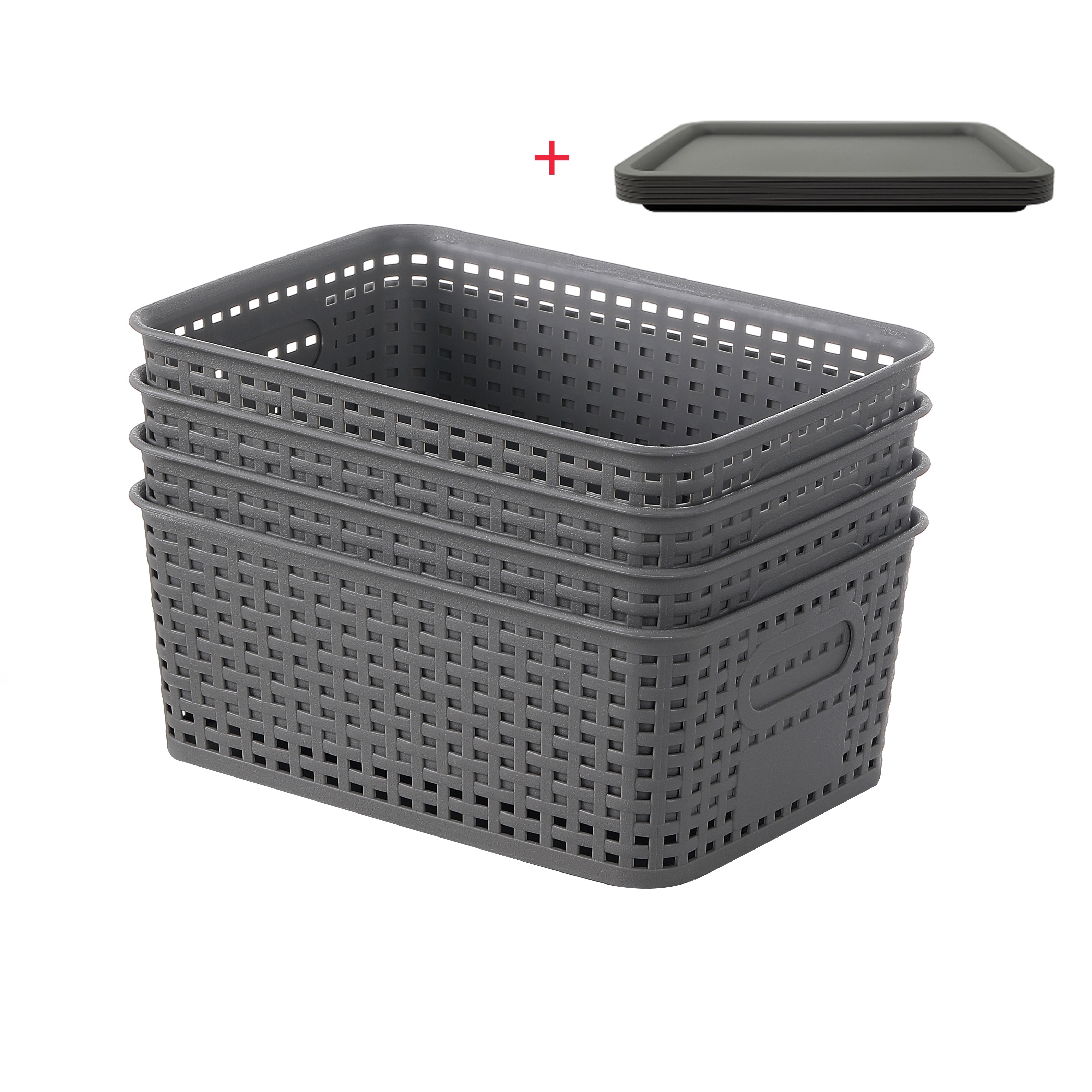 Basket weave shop storage bins