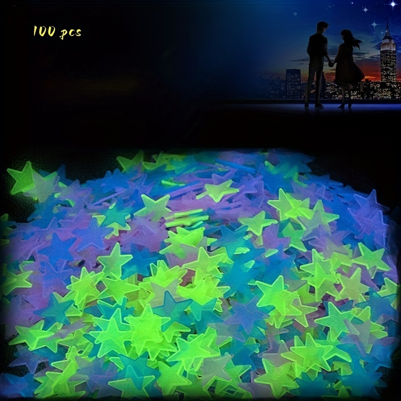 Pegatinas de pared 3D de estrellas luminosas que brillan en la