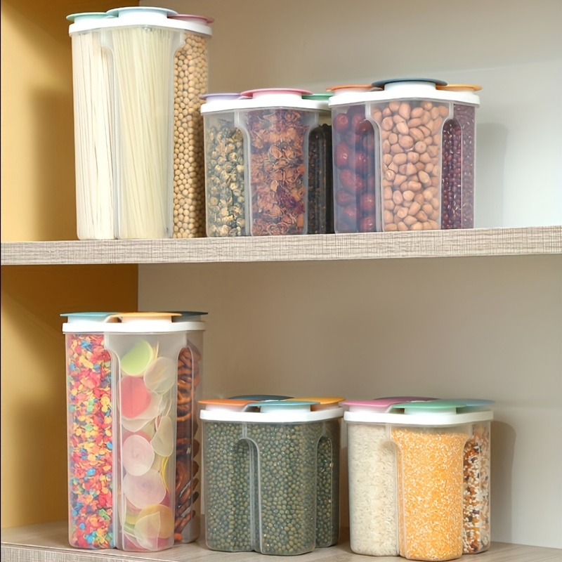 1pc Seal Containers Storage For Food, Transparent Food Grain Seal Storage  Cans Jar, Tank Divider Boxes, Plastic For Food Storage, Home Kitchen Supplie