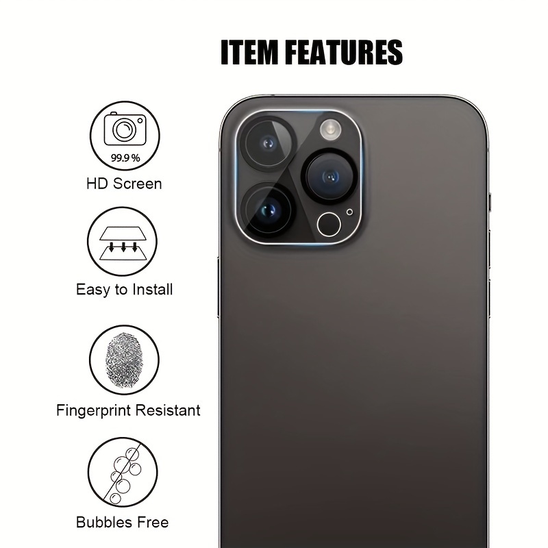 2pcs Tempered Glass Camera Lens Protector for iPhone 13 14 15 16 Pro Max & for iPhone 11 12 Pro Max