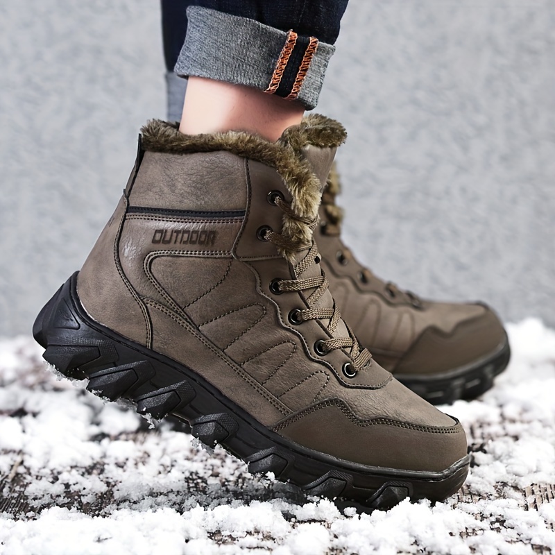Mens Winter Snow Boots Non Slip Insulated Warm Durable Outdoor Ski Classic  Ankle Boots - Men's Shoes - Temu