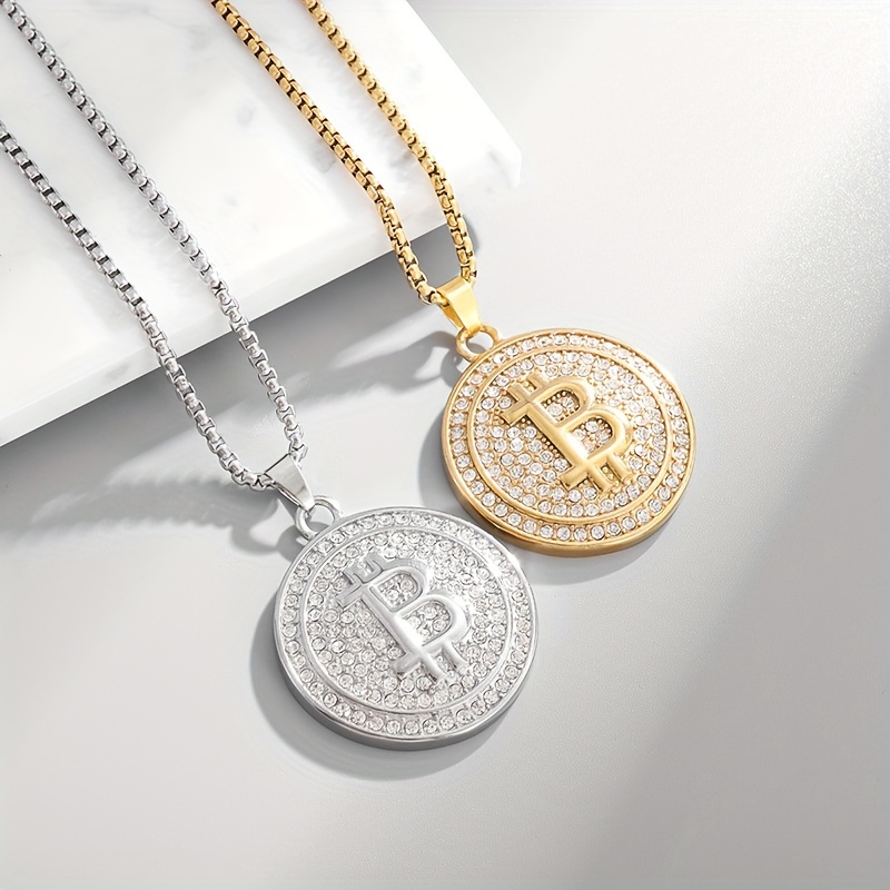 

1pc New Fashion Popular Hip-hop Letter Round Pendant Necklace, Men's And Women's Casual Necklace