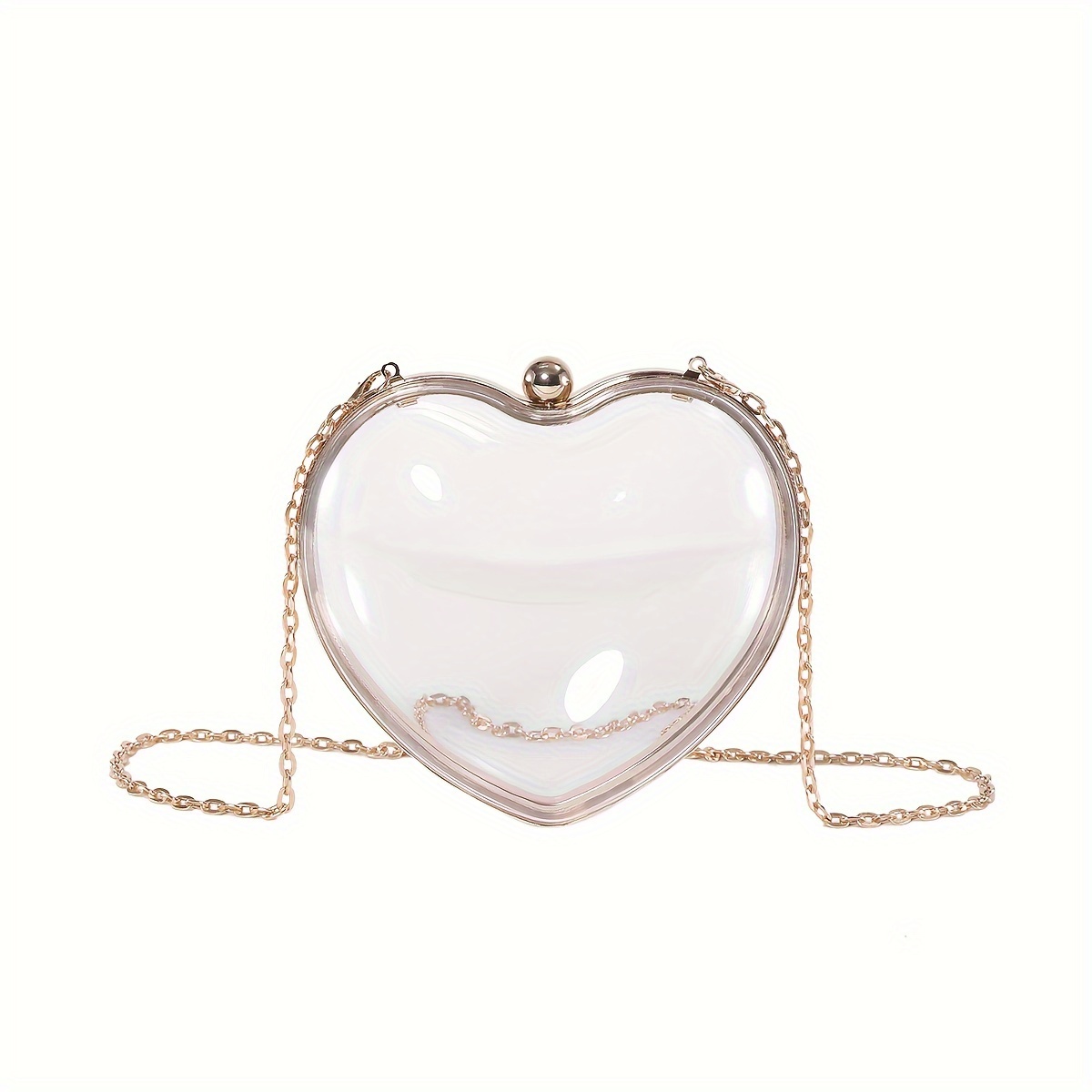 trendy transparent heart shape mini crossbody bag lipstick bag chain shoulder bag suitable for party dating best valentines day gift for girlfriend details 3
