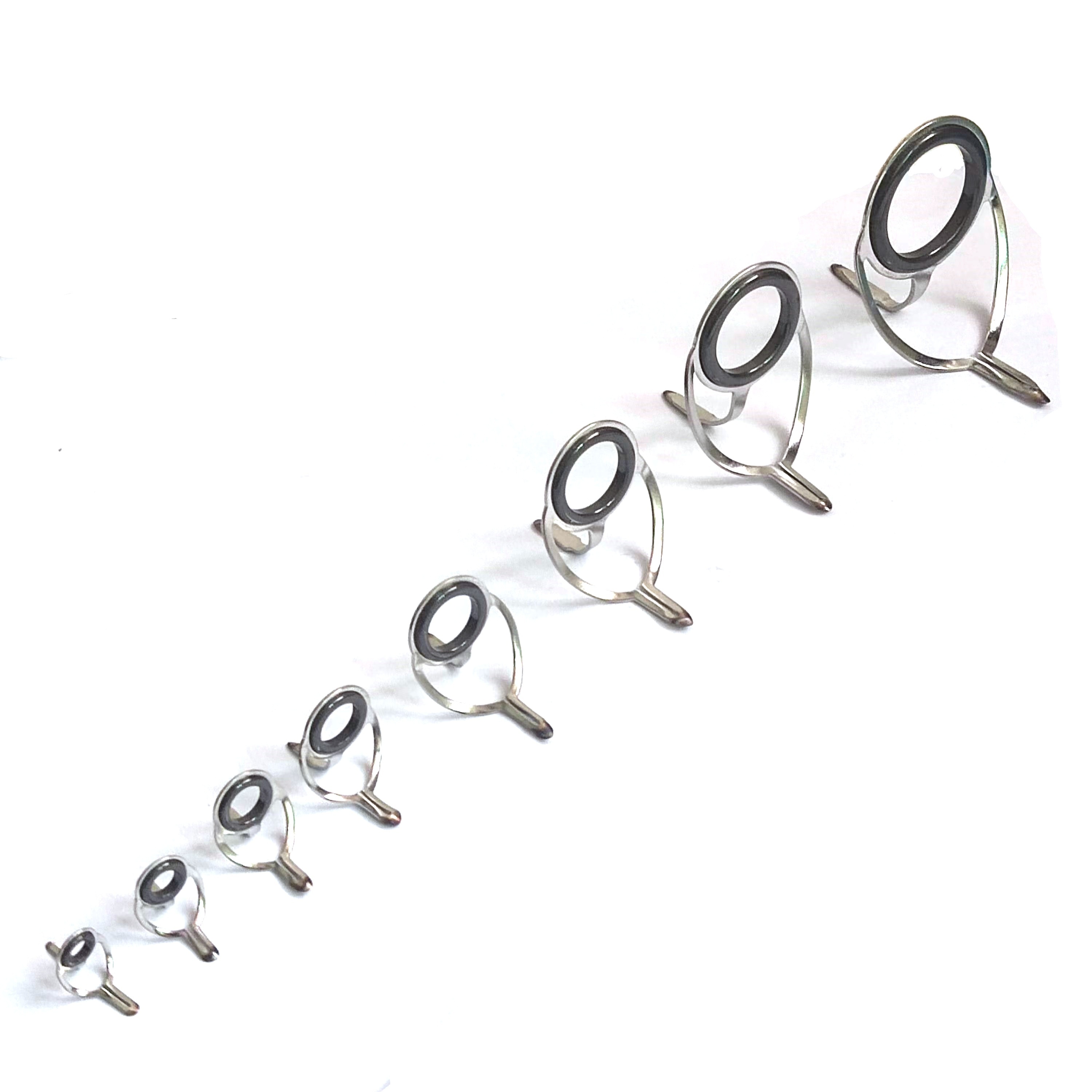 8pcs Durable Fishing Guide Rings with Ceramic and Stainless Steel Tips -  Repair Kit for Sea Fishing Rods - Includes One Model for Each Size - *
