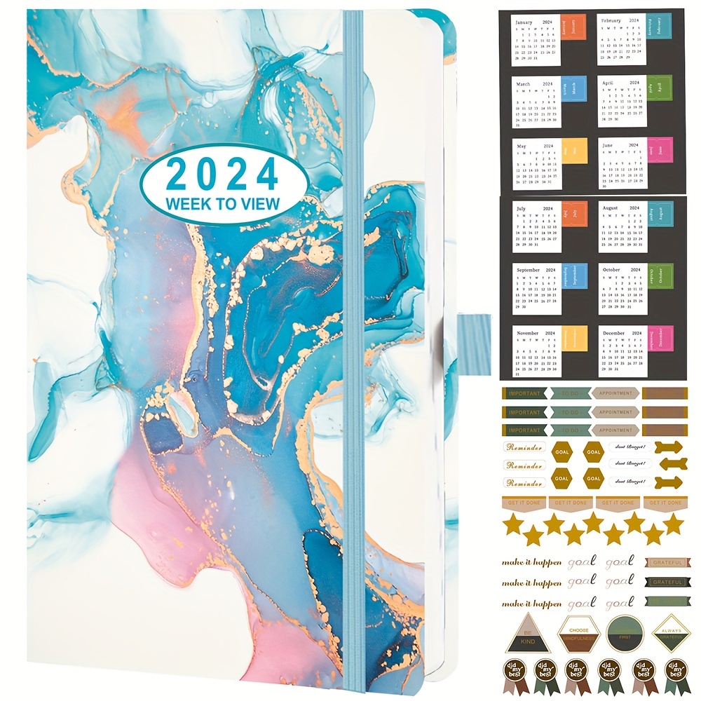 AGENDA HEBDOMADAIRE 2024 A5+ souple – couleur mer bleue, le typographe, Qualité typo
