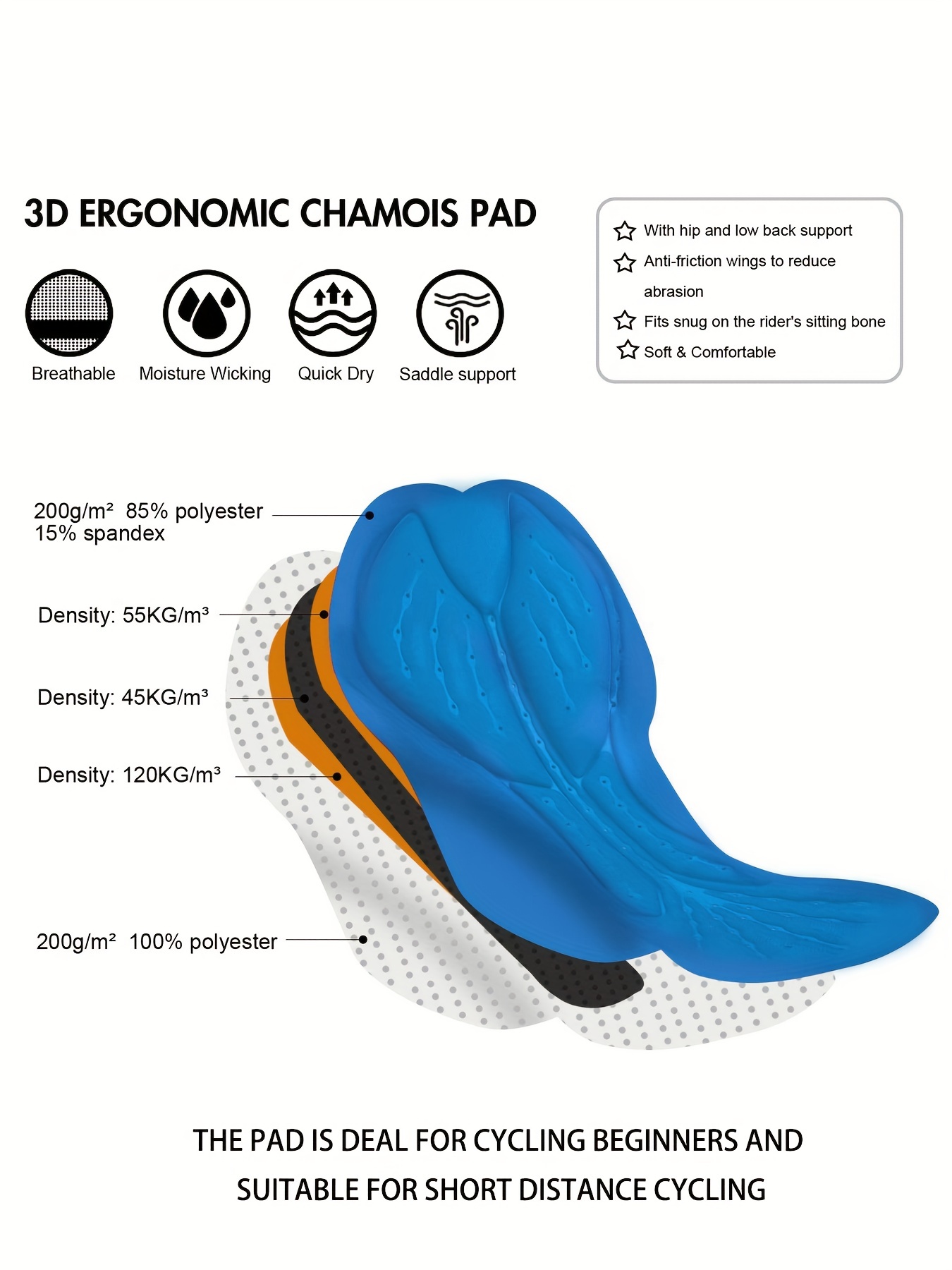 Men's Cycling Shorts with 4D Padding for Outdoor Activities