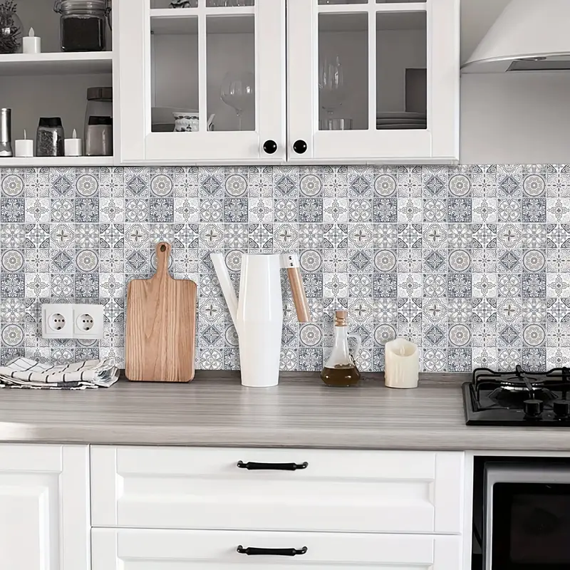 10Pcs Peel and Stick Backsplash Tile 3D Wall Tile Sticker Wallpaper Stickers for Kitchen Bathroom Backsplash Moroccan Style 15x15cm/20x20cm 10Pcs Peel and Stick Backsplash Tile 3D Wall Tile Sticker Wallpaper Stickers for Kitchen Bathroom Backsplash Moroccan Style 15x15cm/20x20cm