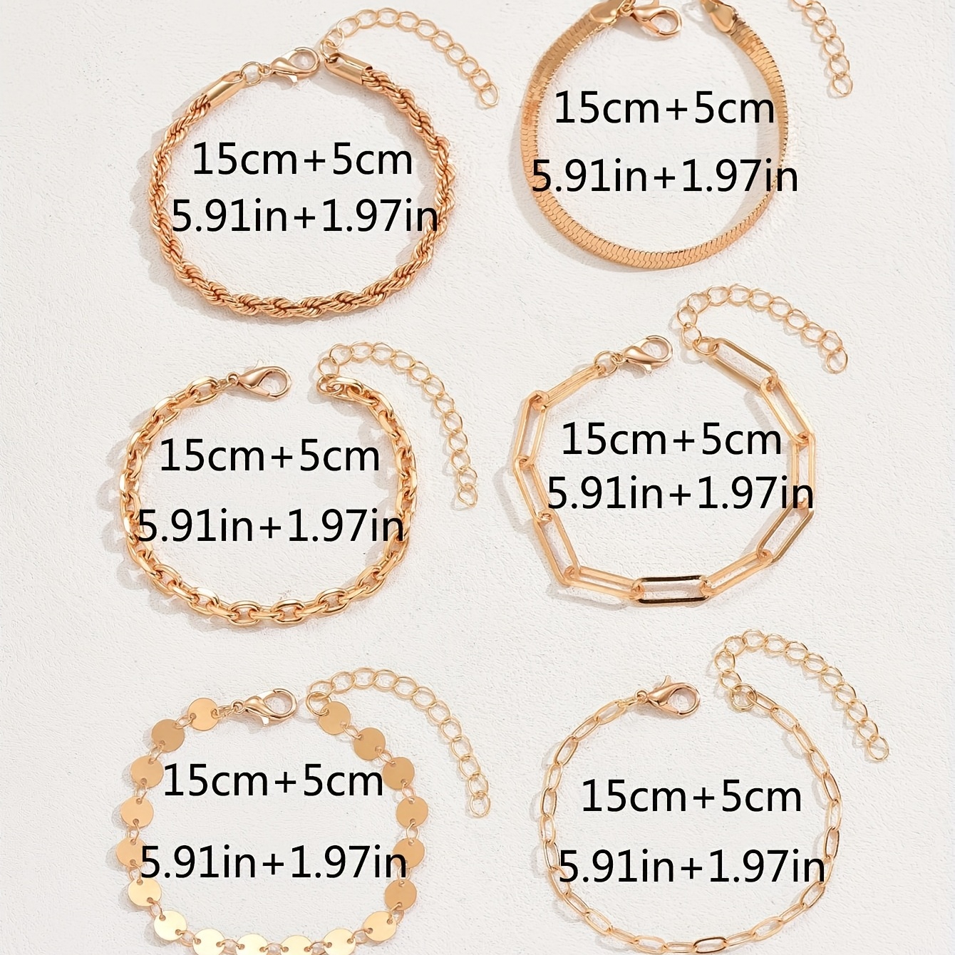 Vintage Multilayer Chain Bracelet Set Women's Geometric Gift