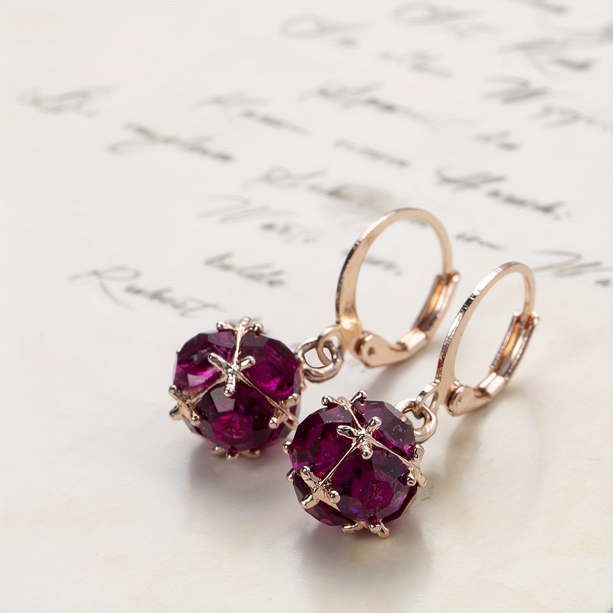 Rainbow Rose Red Zircon Personality Earrings for Men