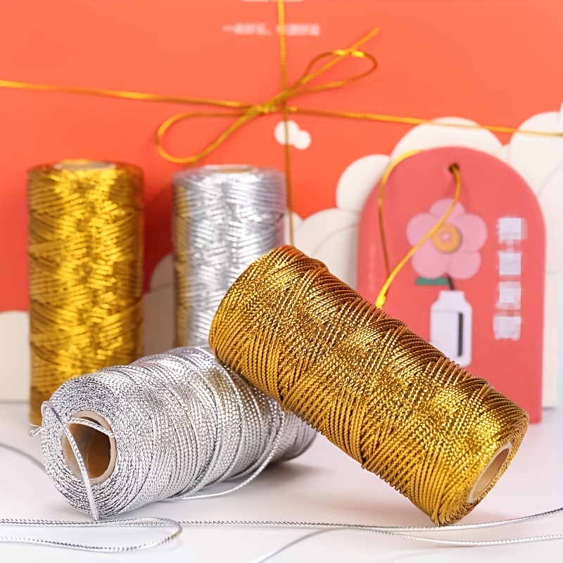 1 Roll Gold/silver Tag String, Gift Package Wrapping Thread