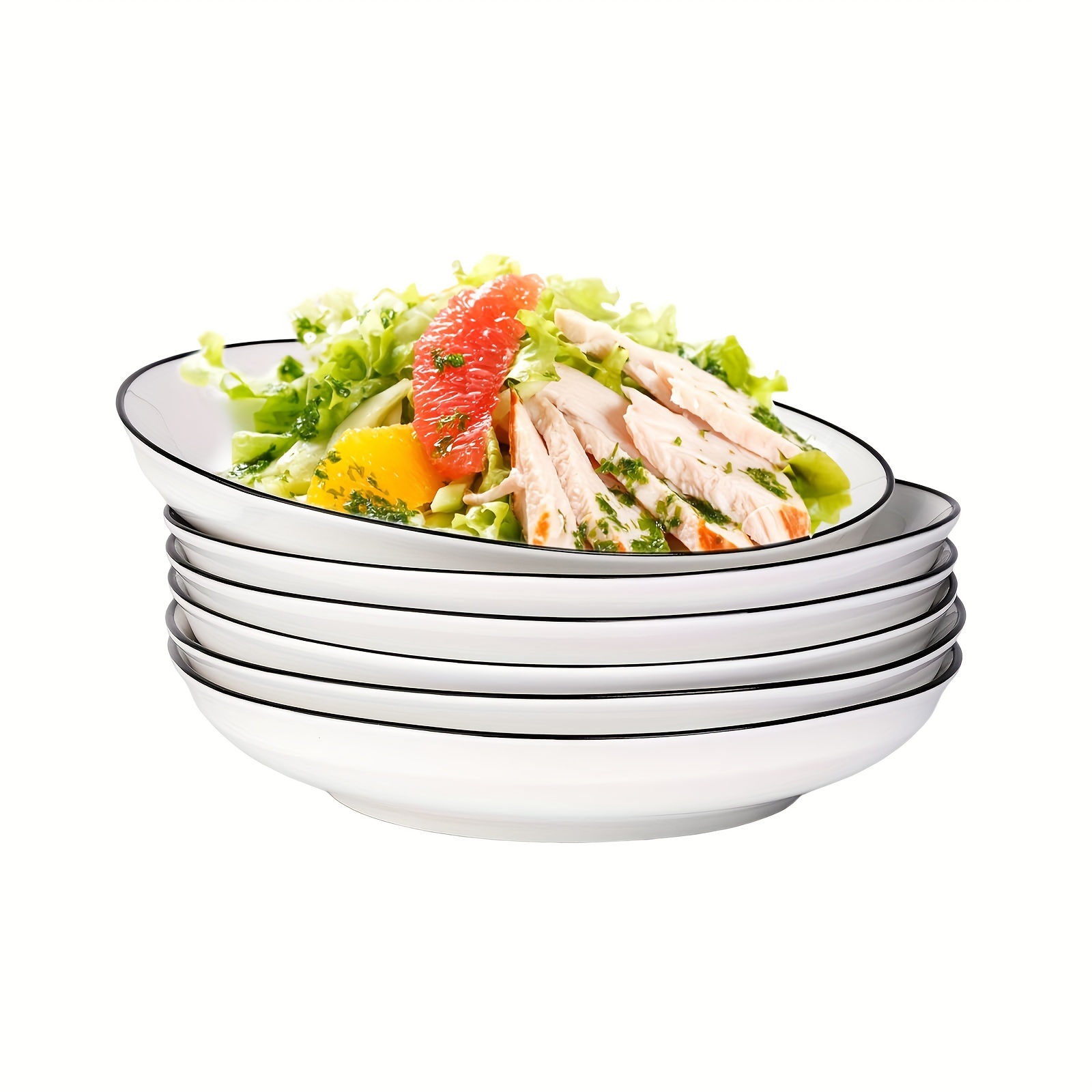 Large Salad Pasta Serving Bowls - Vicrays Ceramic Wide Shallow