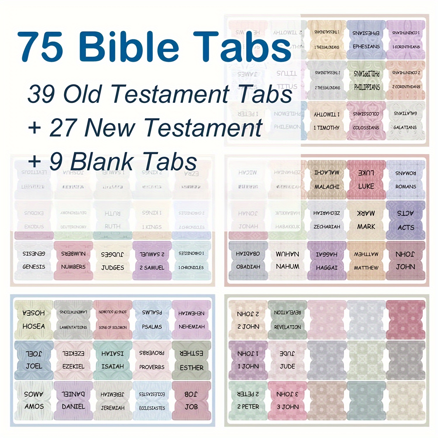 75 Tabs Laminated Journaling Supplies Bible Old And New Testament