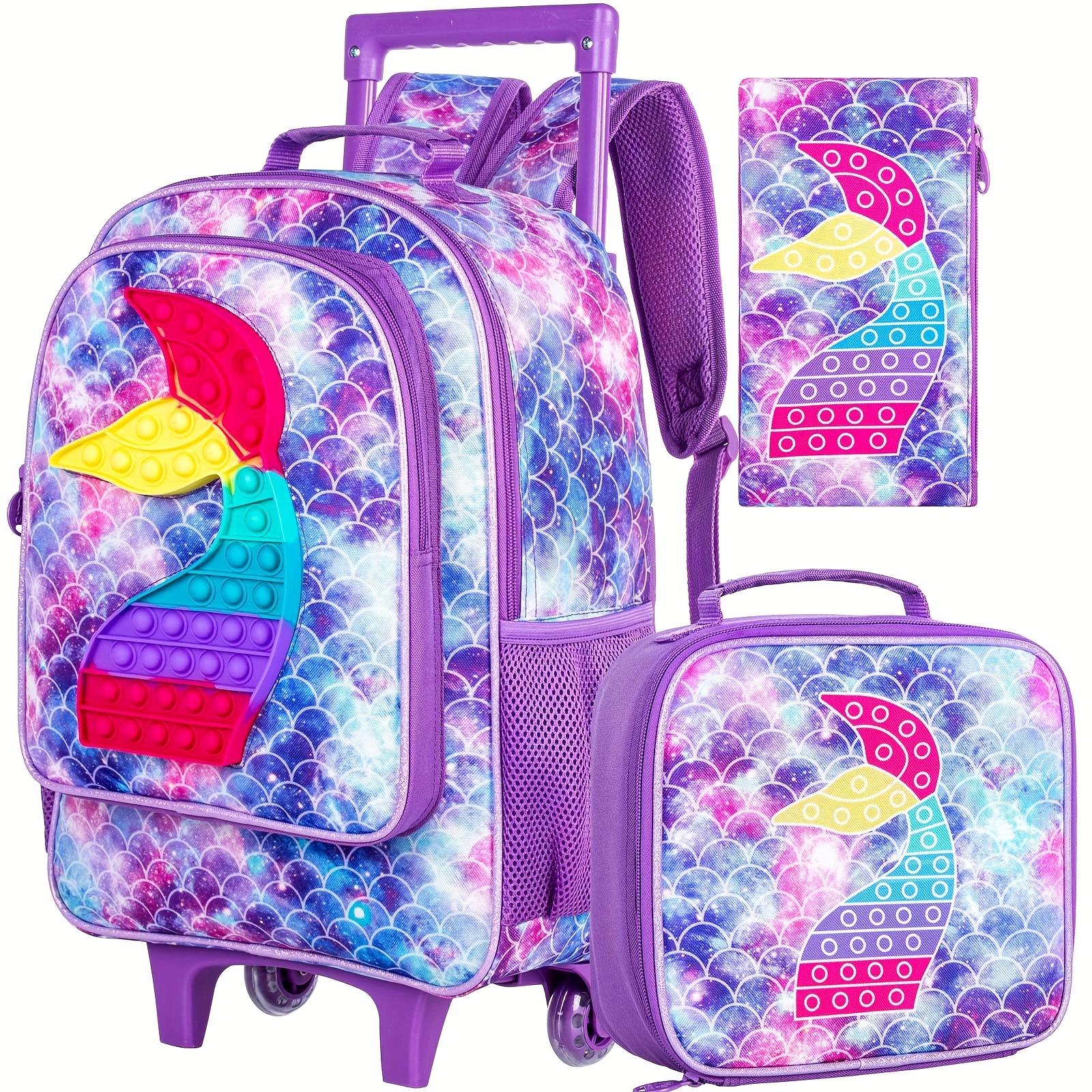 AGSDON Equipaje infantil para niñas, lindo unicornio con ruedas para maleta  rodante para niños pequeños