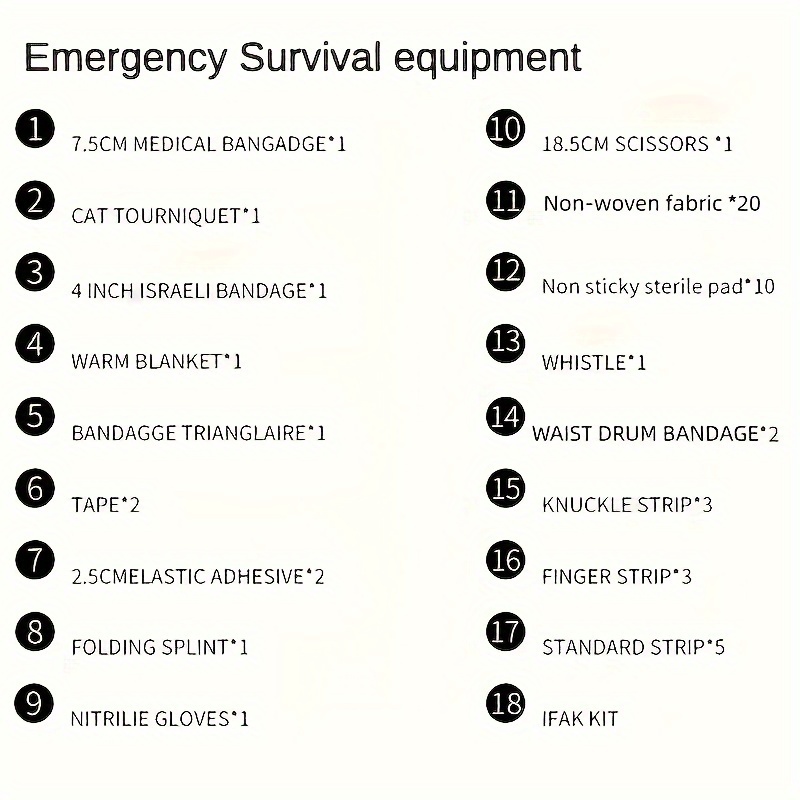 18 Kinds Outdoor Travel Emergency Kit First Aid Kit Multi - Temu