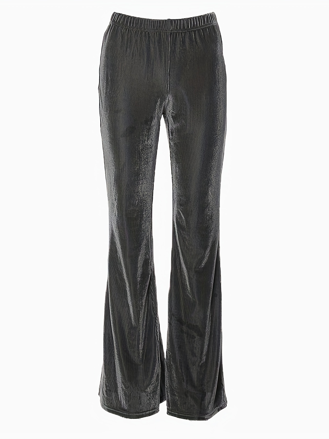 Free People Low Rise Solid Velvet Flare Pants - Black