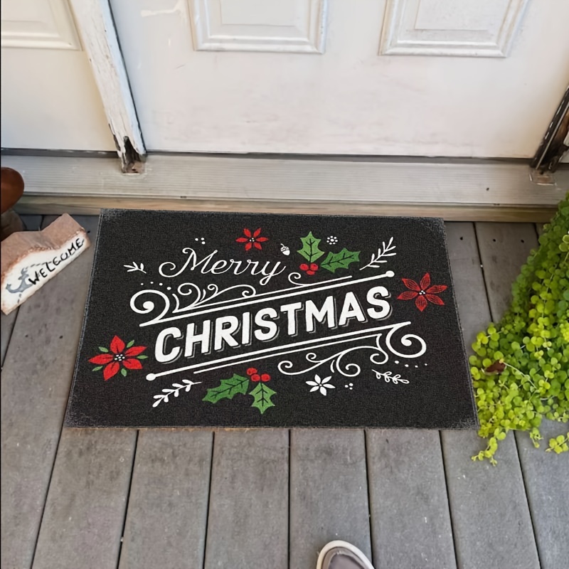 Winter Christmas Indoor Doormat, Durable & Resist Dirt Rugs for Entryway  Front Door Mat, Non Slip Washable Low Profile Inside Floor Mats Entry Rug  20x31.5inch Cartoon Snowman with Little Birds