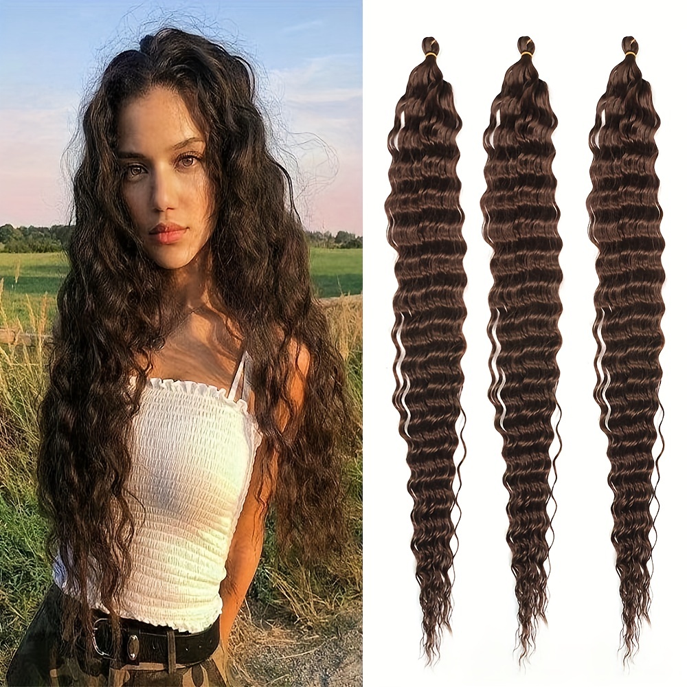 Curly Crochet Hair Extensions Women Deep Wave Braiding Hair - Temu
