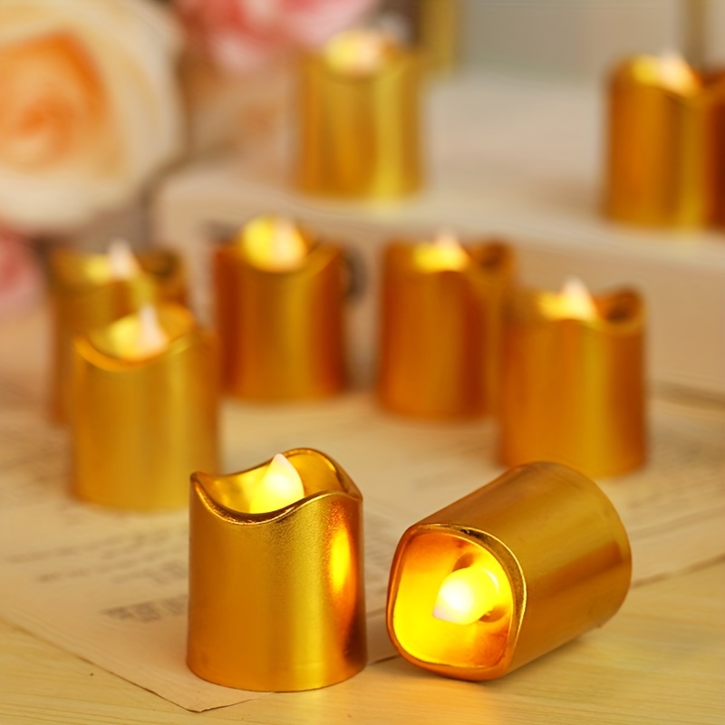 Golden Powder Candle Light Led Electronic Simulation - Temu