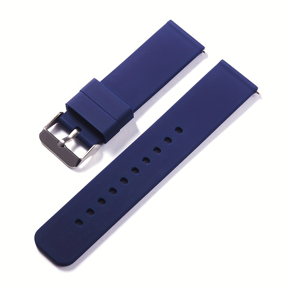 1pc 16mm 18mm 20mm 22mm Silicone Strap Women Men Watch Band Polished Buckle Waterproof Sports Rubber Strap, Ideal Choice For Gifts