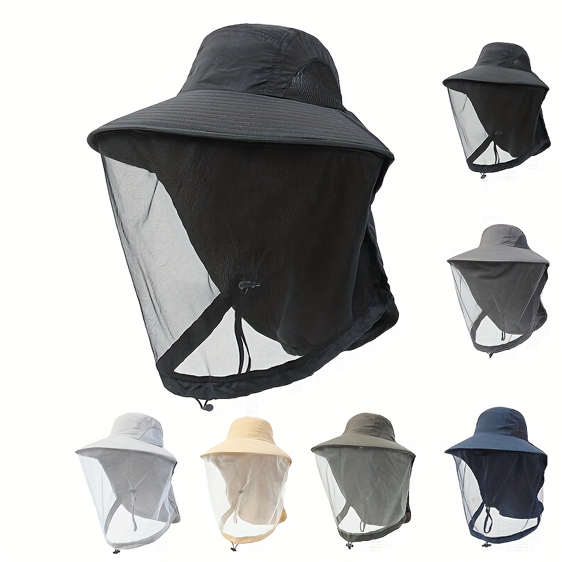 1pc Mens Bucket Hat With Net Mesh Summer Anti Mosquito Sun Protection Head  Net Hat For Outdoor Fishing Hiking Gardening, Shop The Latest Trends