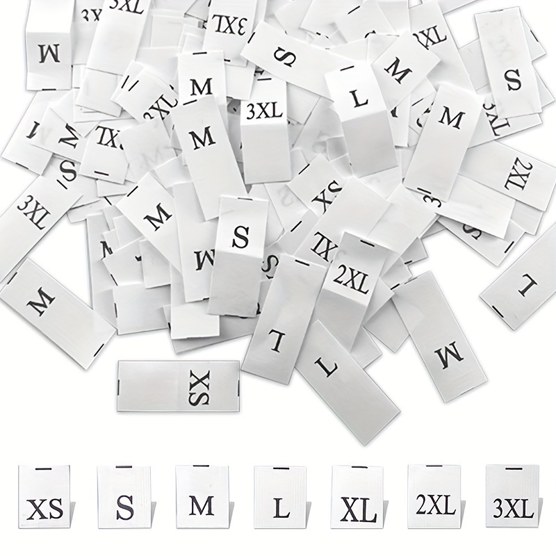 500 Pcs Letter Stickers 1 Inch Round Clothes Size Specification From XS To  XXL