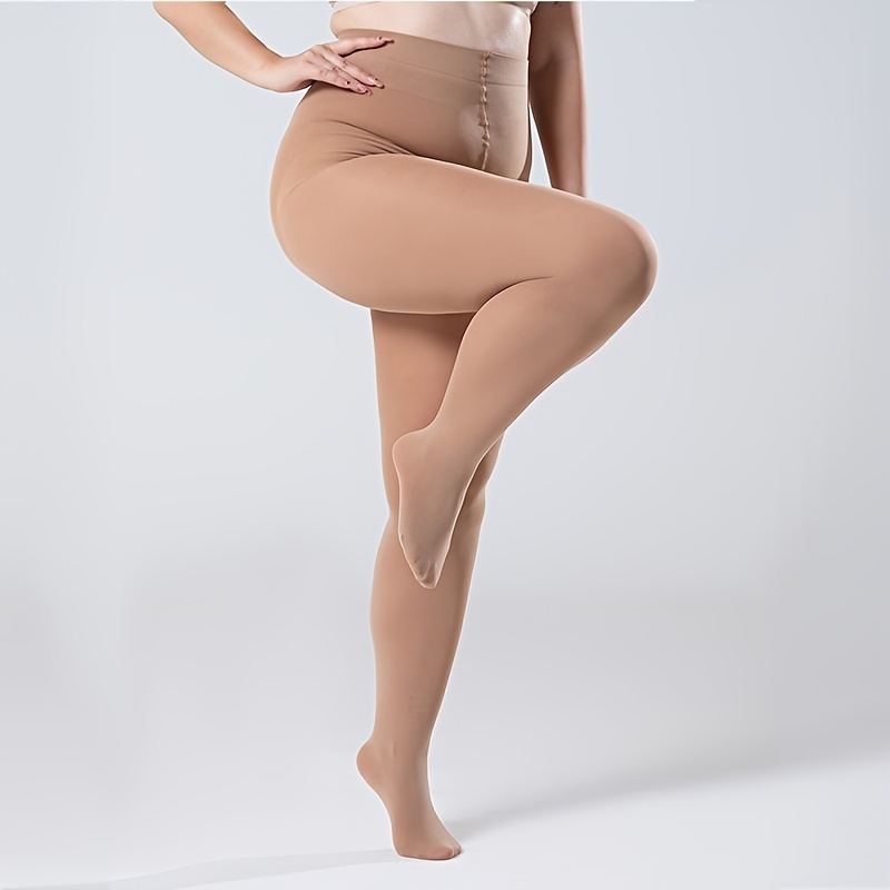 Plus Size High * Tummy Control Tights, Women's Plus 40D Queen Size Support  Nylon Hosiery Pantyhose
