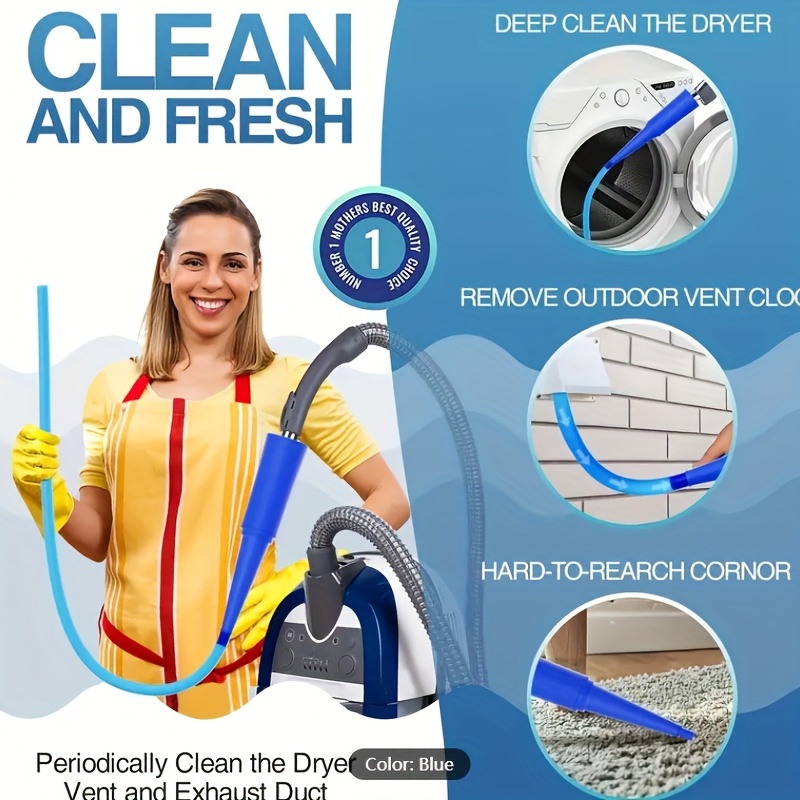 Dryer Vent Cleaner Kit Vacuum Hose Attachment Brush, Lint Remover