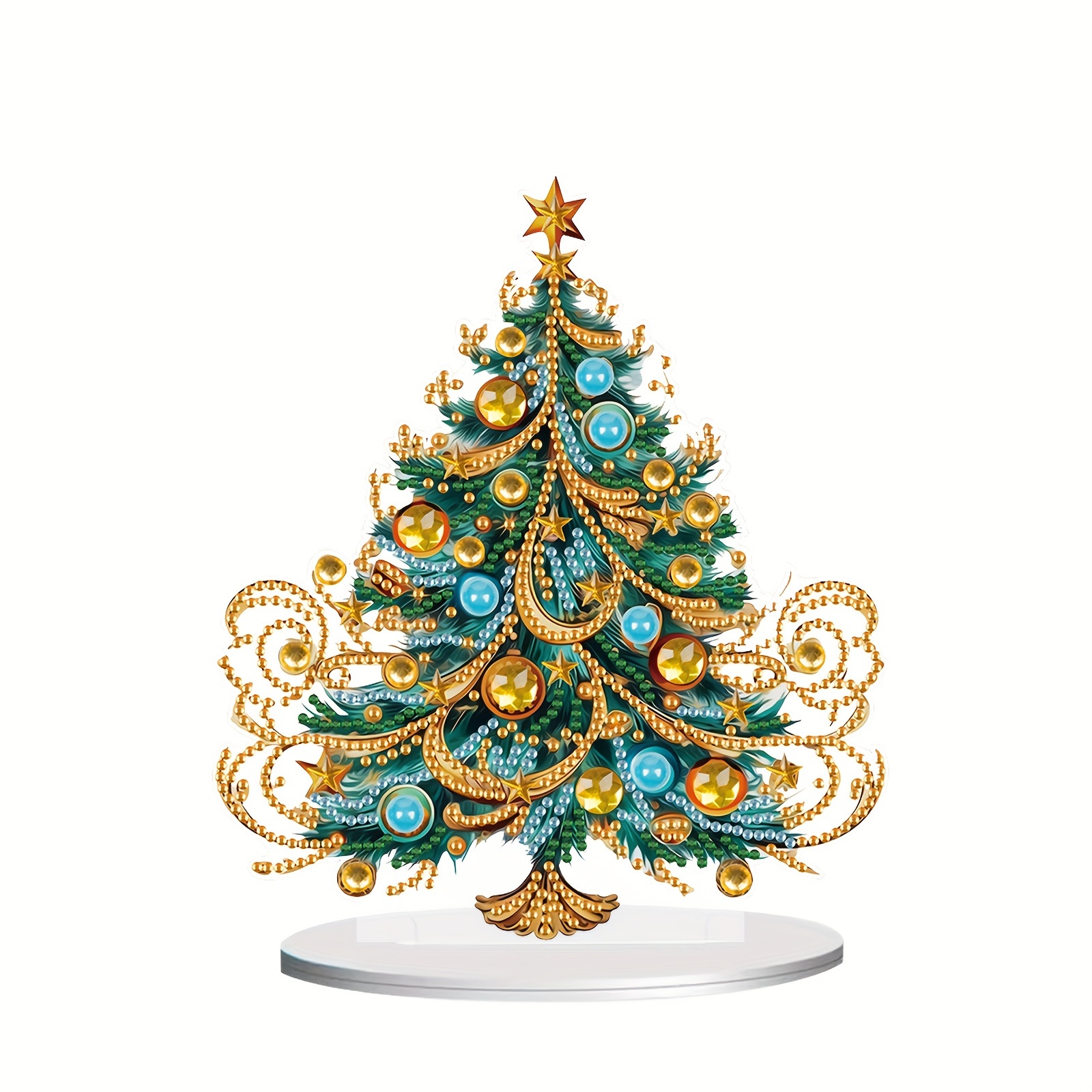 Set of 10 Round Christmas Tree Decorations  Diamond Painting – Treasure  Studios Art