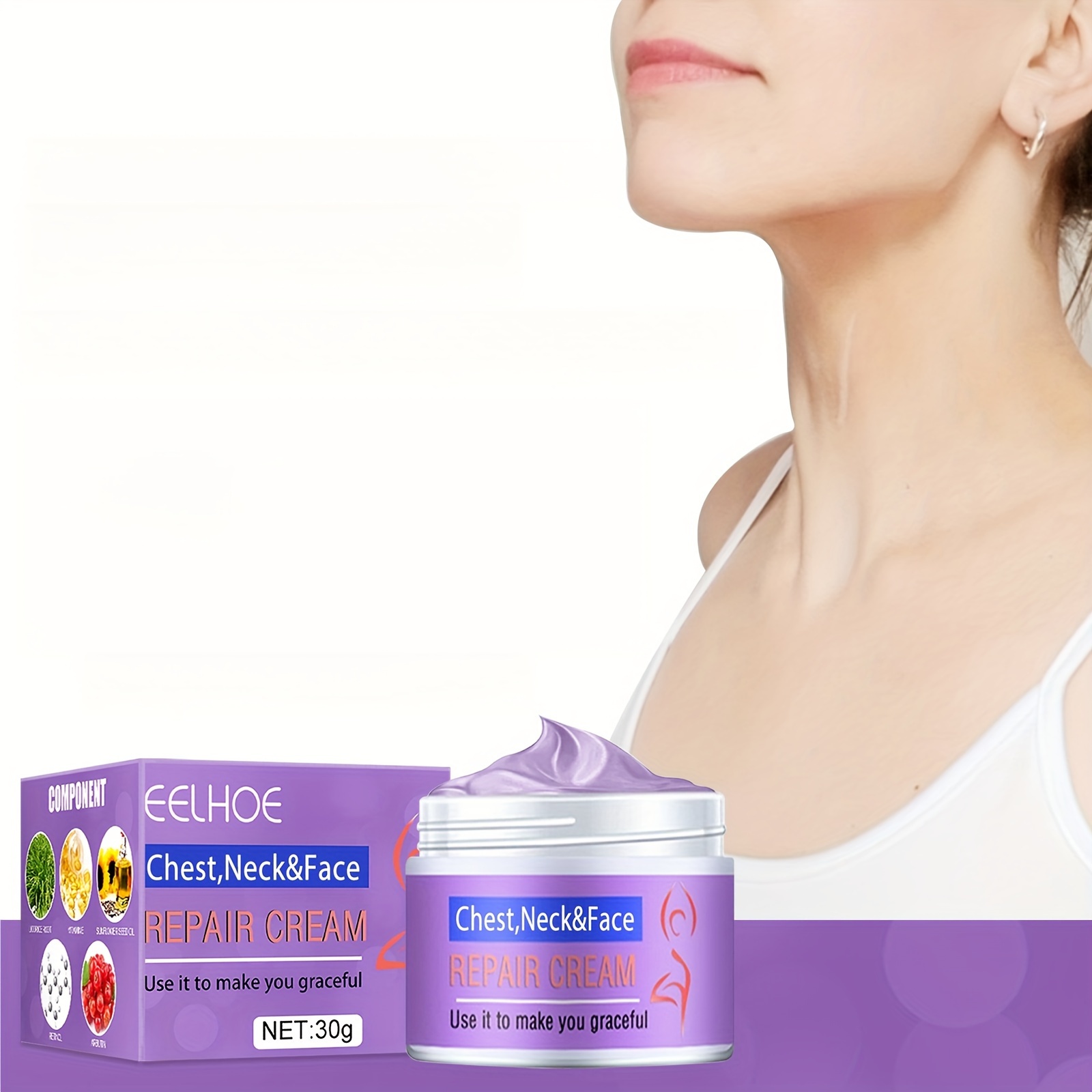 Neck Cream Swan Neck Massager With Double Rollers, Niacinamide To