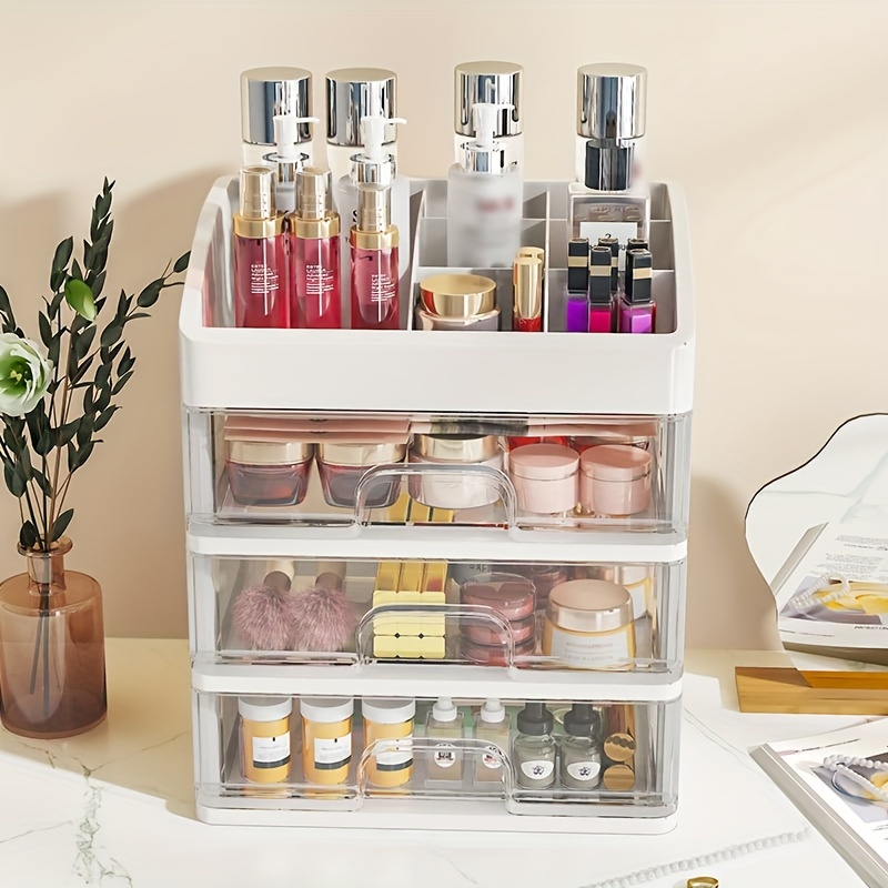 Cosmetics Storage Box Storage Rack under Table Drawer Type Mobile Skin Care  Cabinet Floor Transparent Multi-Layer Storage Box