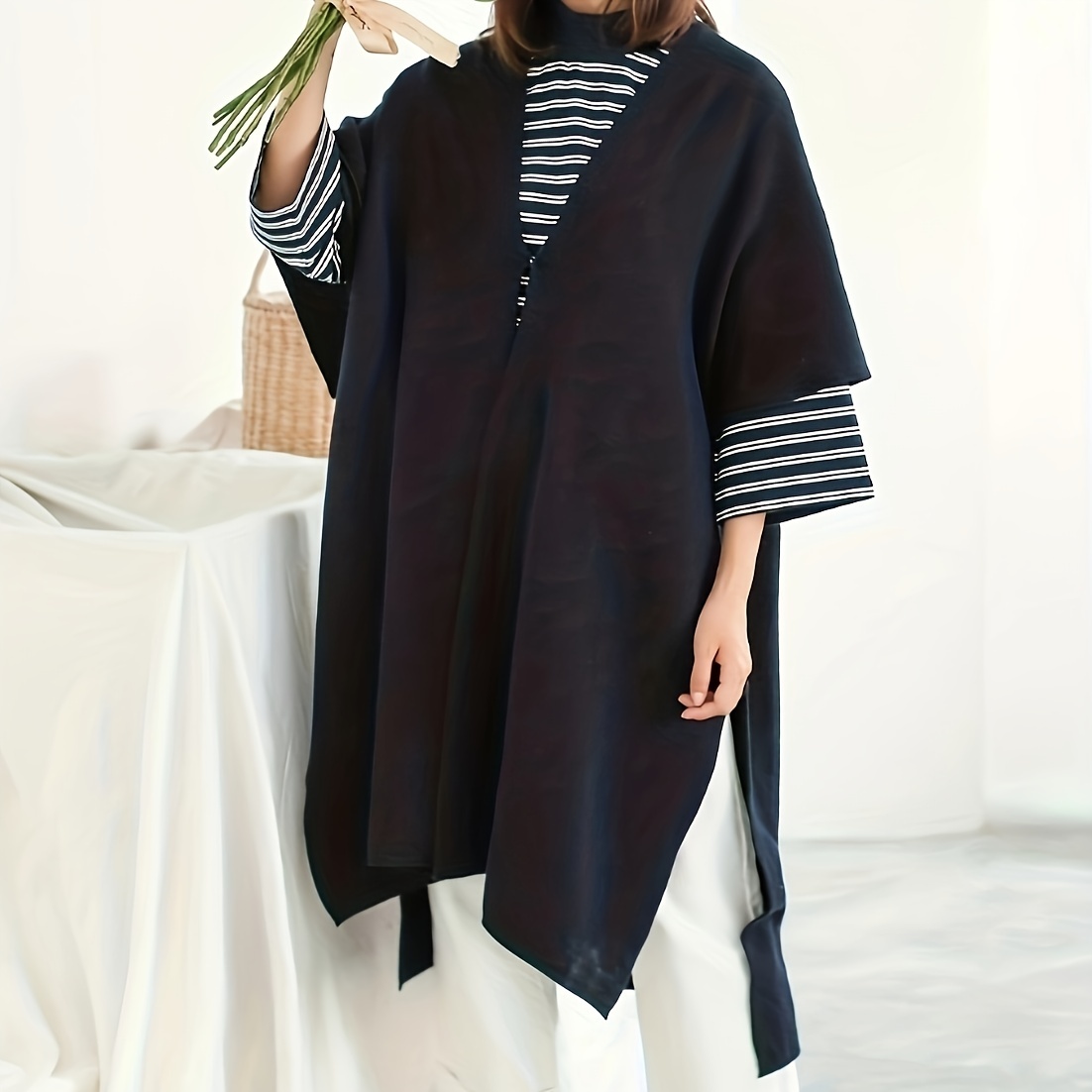 Women's Large Knitted Shawl Warm Cloak Outdoor