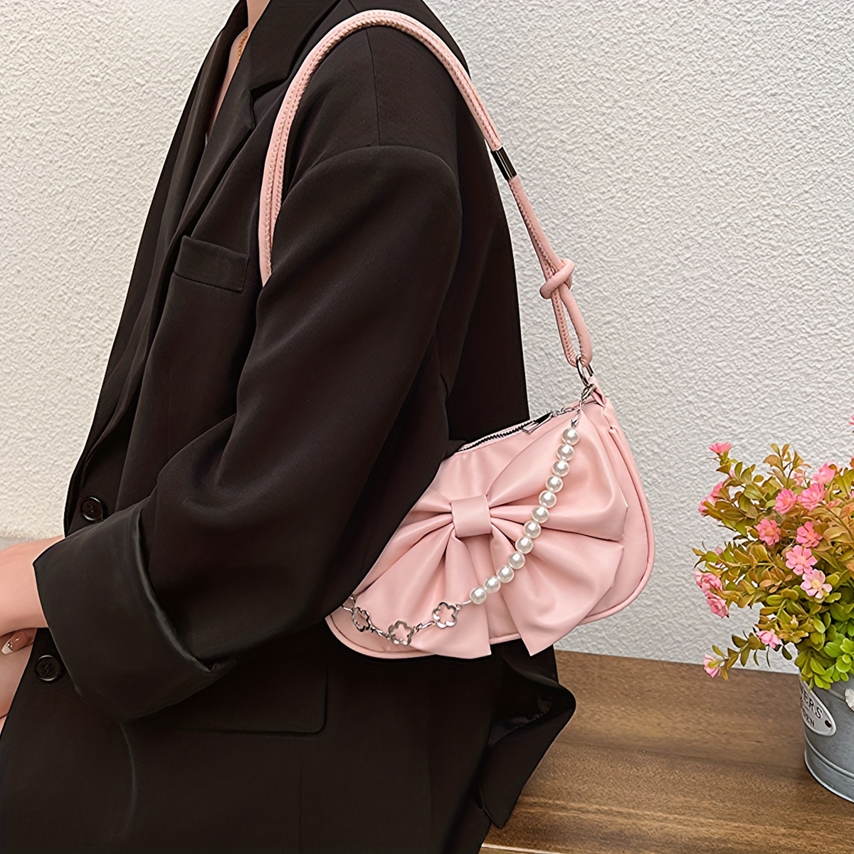 Strawberry Shoulder Bag For Women, Y2k Graffiti Pattern Underarm Bag,  Trendy Handbag & Purses With Buckle - Temu