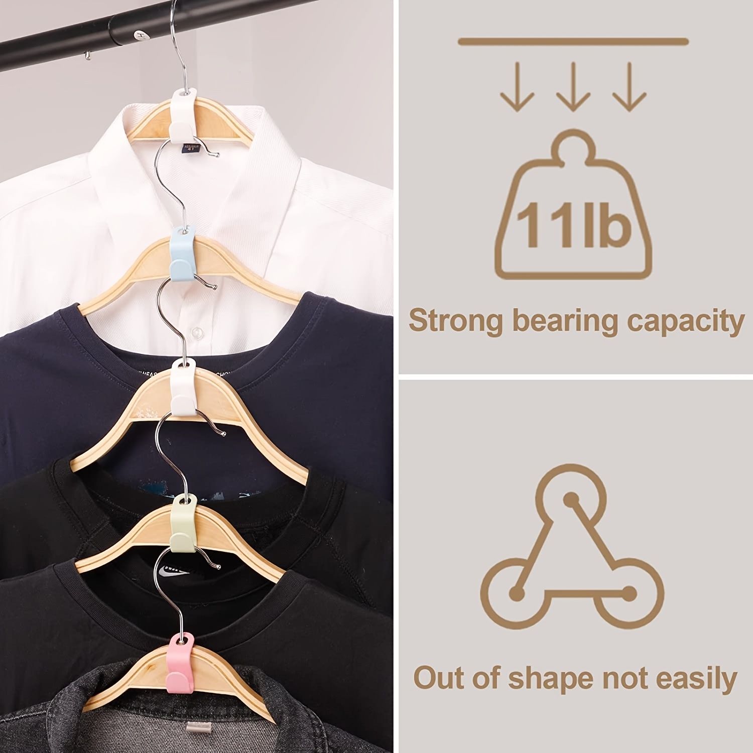  Geilihome Clothes Hanger Connector Hooks, 60PCS
