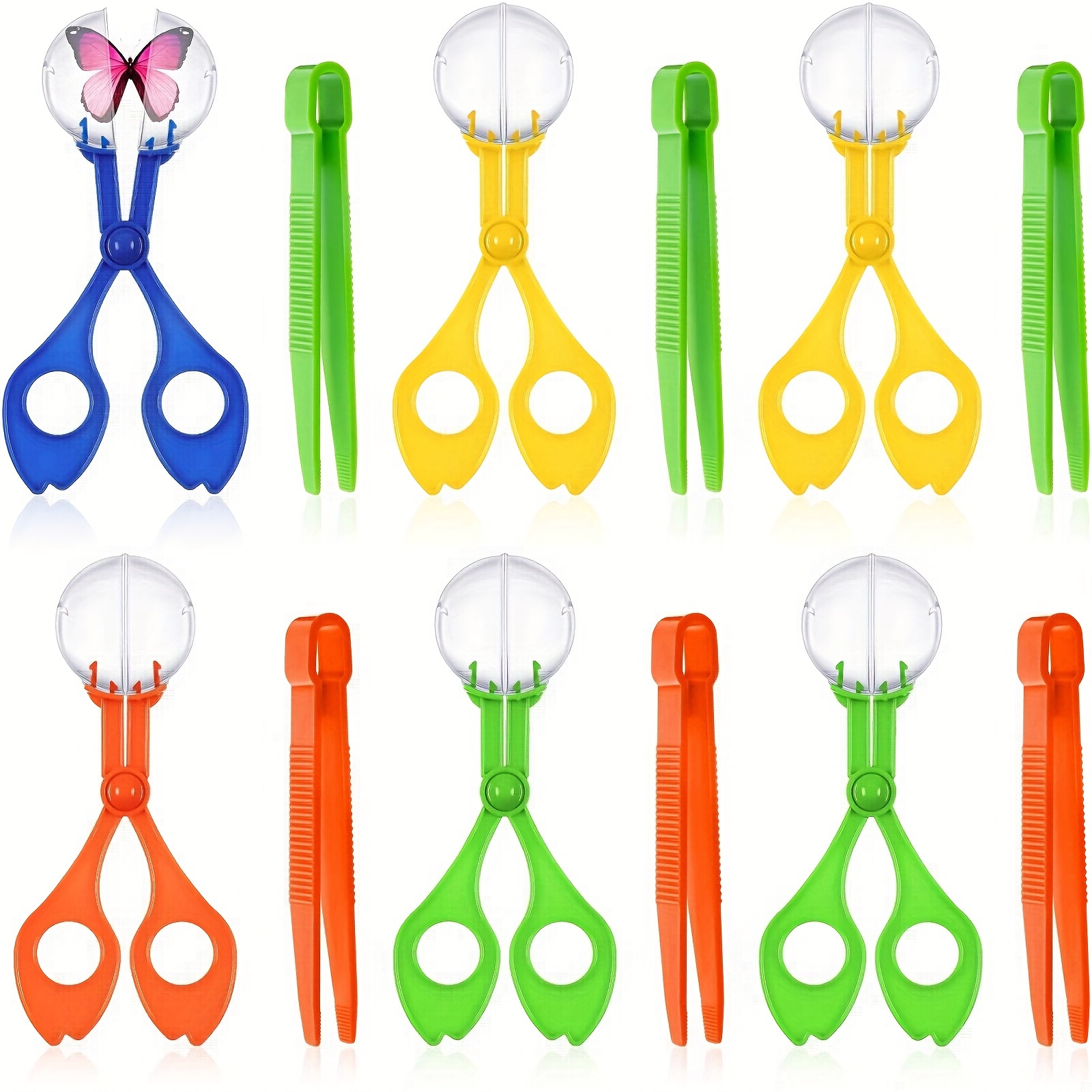 4pcs Set Plastic Tweezers Colors, Outdoor Exploration Tool, Insect