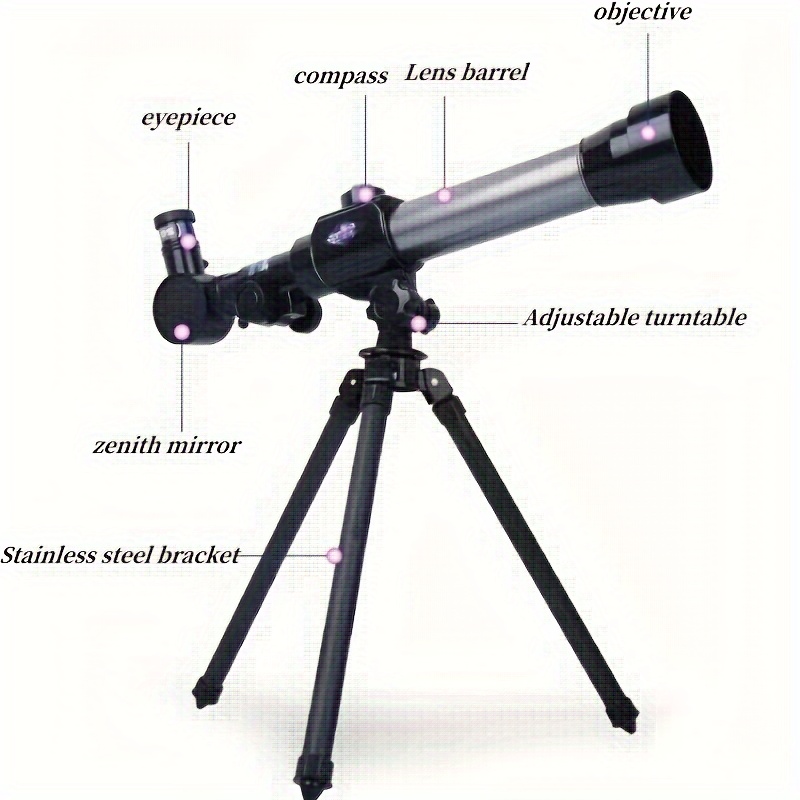 Telescope Astronomique Adulte Enfants Débutants, Télescope Réfracteur  Portable HD 70mm, avec Trépied Réglable, 20X-30X-40X Magnification Telescope  : : High-Tech