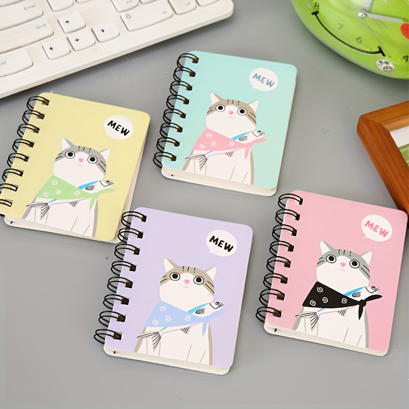 Cute Cat Mini Notebook Stitching Binding Note Book Portable
