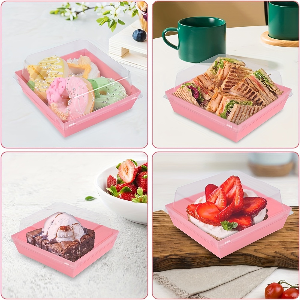 Paper Charcuterie Boxes With Clear Lids Brown Cookie Boxes - Temu