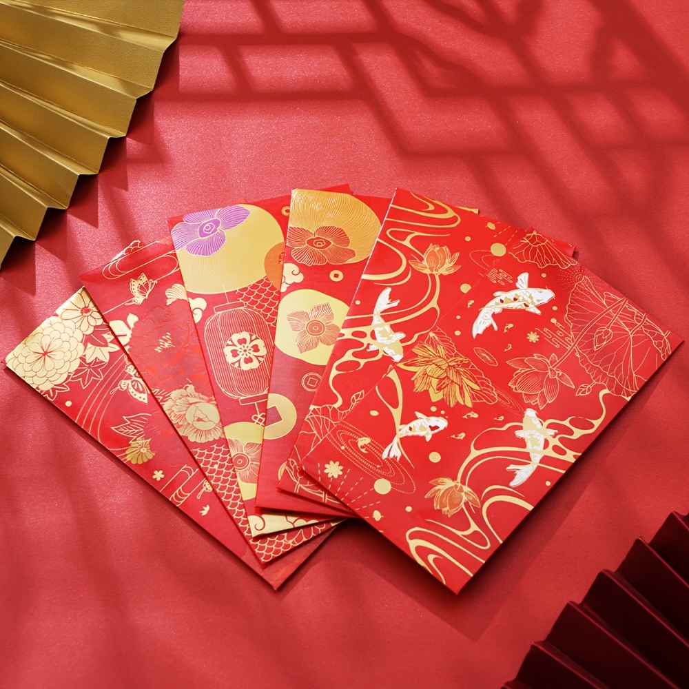 6 Pcs Chinese Red Packets Golden Patterns, Hong Bao, Red Envelopes For  Chinese New Year, Lucky Money Packet - Gift Boxes & Bags - AliExpress