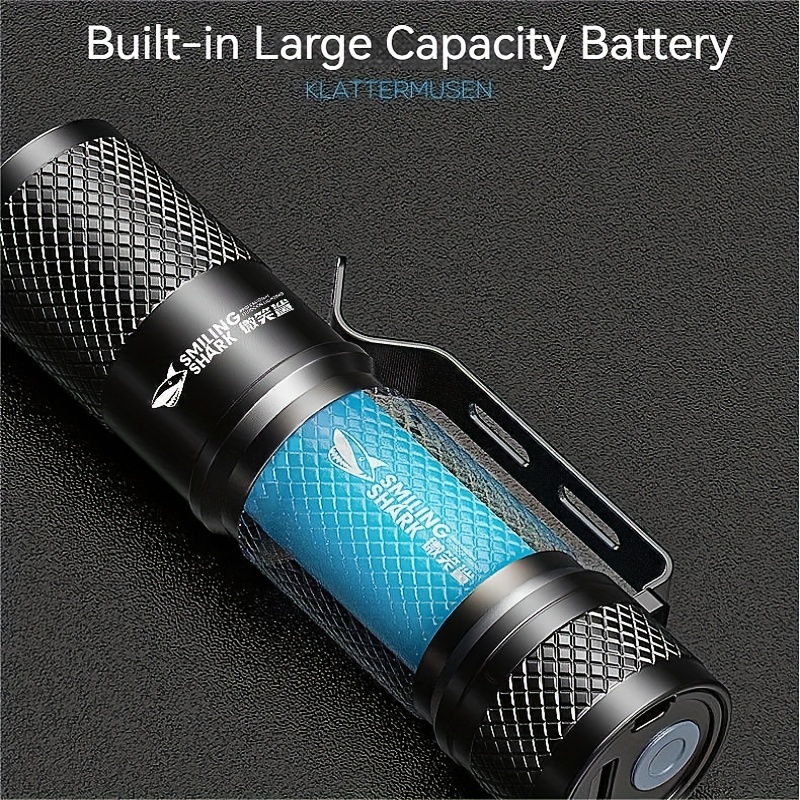 1/2pcs Mini USB Rechargeable, LED Flashlight With Built-in Battery, Small  Portable Home Zoomable Pocket Torch Lamp With Clip, Outdoor Camping Fishing