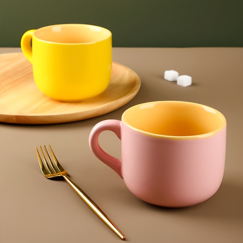 Simple Solid Color Mug, Ceramic Water Cup Mugs