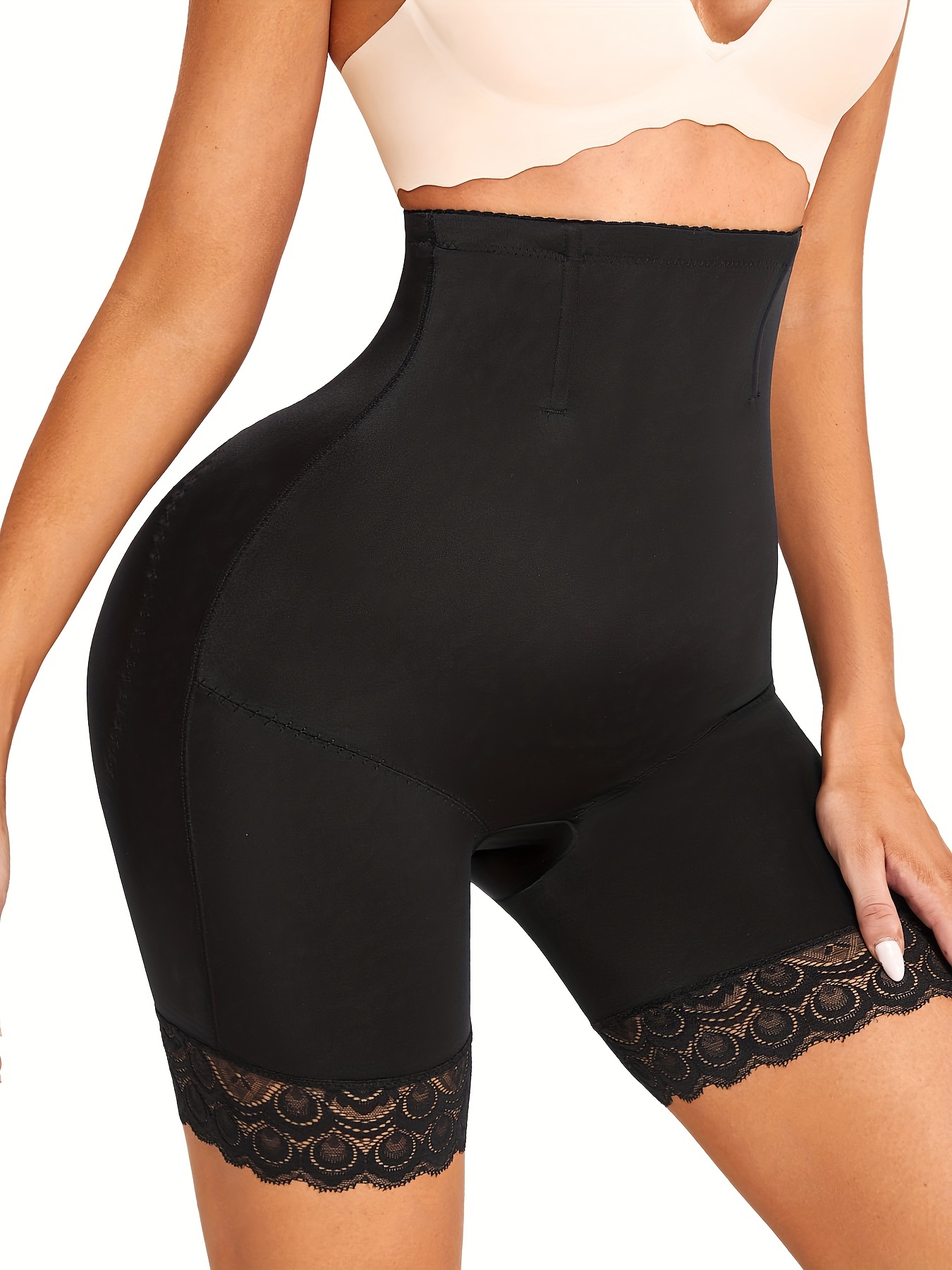nsendm Female Underwear Adult Corset Top Ladies Shapewear Zippered Tulle See  Through Side Gathering Shapewear Sexy Spandex Shorts for under(Black, XL) 