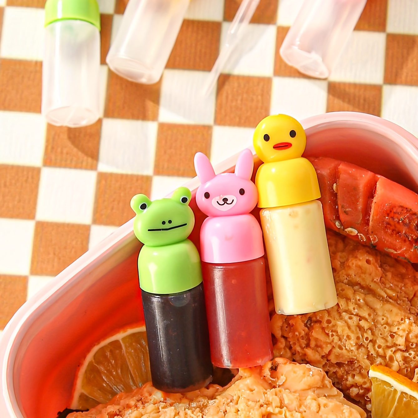 4pcs, Mini Sauce Bottles, Mini Ketchup Bottles, Condiment Squeeze Bottle,  Portable Spcie Bottle For Office Lunchbox Picnic Oil Soy Sauce Honey Salad  Dressing, Kitchen Utensils, Apartment Essentials, College Dorm Essentials,  Back To