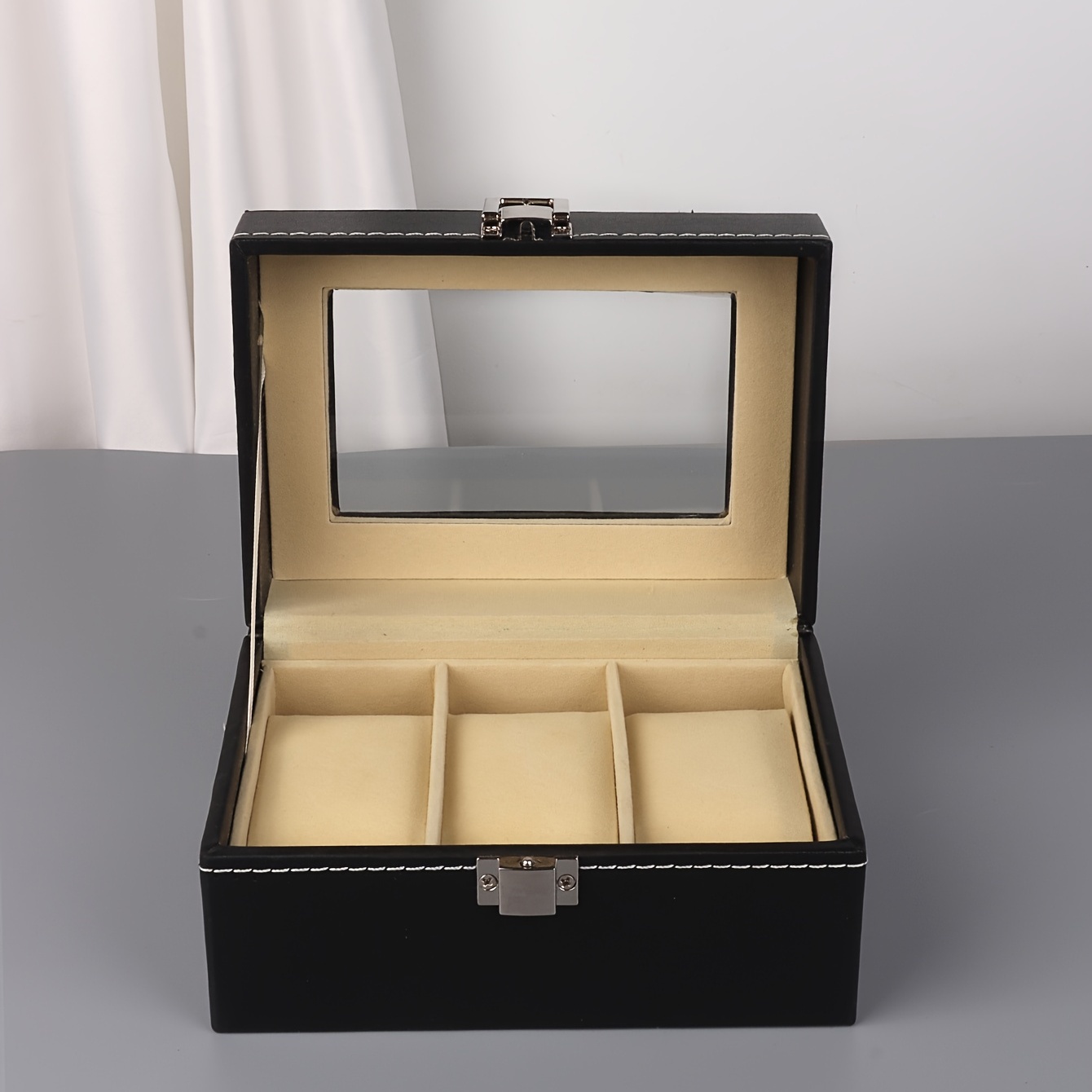 3 Slots Watch Collector With PU Leather