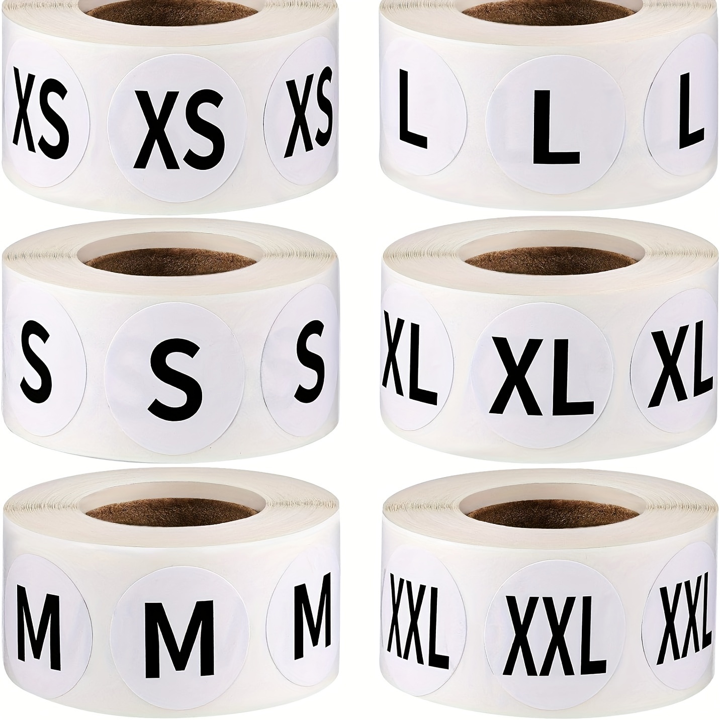 500 Pcs Letter Stickers 1 Inch Round Clothes Size Specification From XS To  XXL