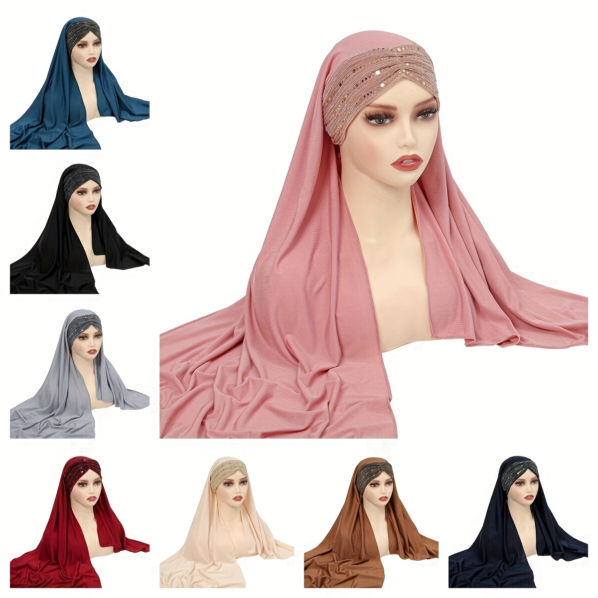 Women's Soft Turbans Plait African Head Wrap Stretch Under Scarf Hijab Cap  Solid Color Night Sleeping Hats Accessories for Women (Color : Coffee) :  : Fashion