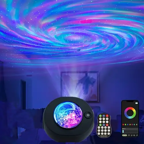 Universal - Projecteur Star, projecteur de nuit avec télécommande,  haut-parleur de musique Bluetooth pour la décoration de la chambre (blanc)  - Appliques - Rue du Commerce