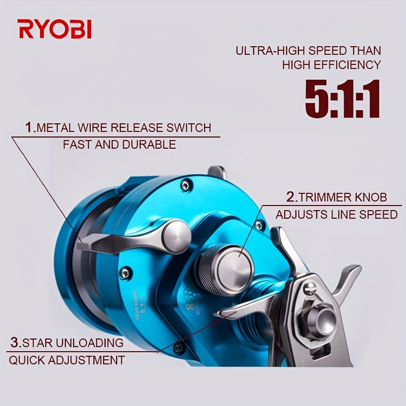 * RANMI FIGHT SHARKS Slow Jigging Fishing Reel - 10+1 BB, 6.8:1 Gear Ratio,  15kg Max Drag, All-Metal Saltwater Wheel for Powerful Performance