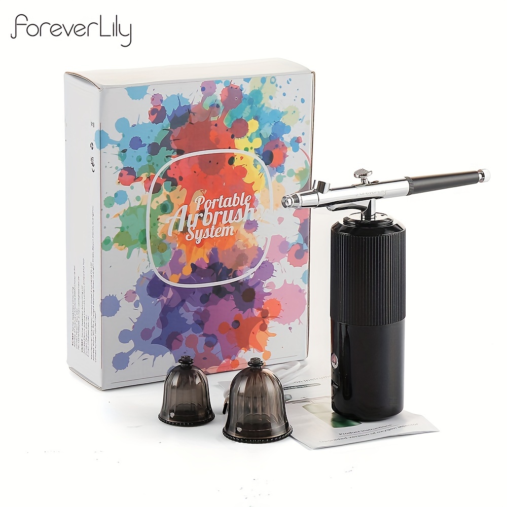 Airbrush Kit With Compressor, Portable Cordless Air Brush Spray Gun Set,  For Makeup/cake Decor/nail Art/tattoo/painting(silver)